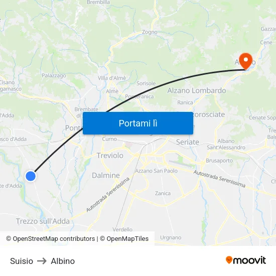 Suisio to Albino map