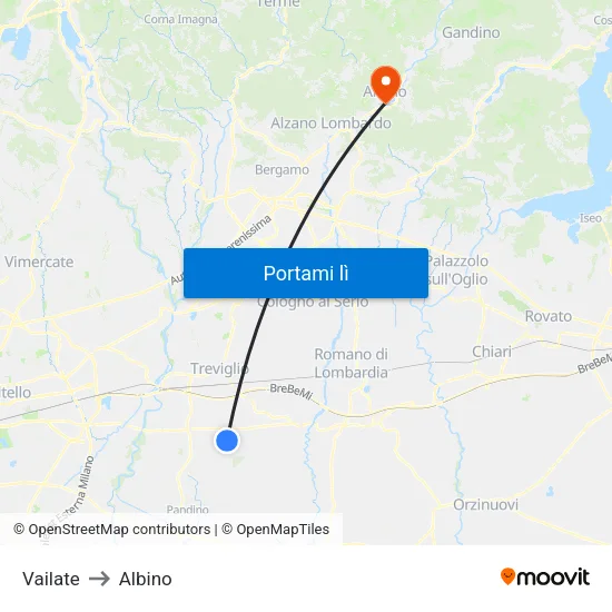 Vailate to Albino map