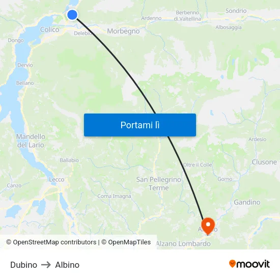 Dubino to Albino map