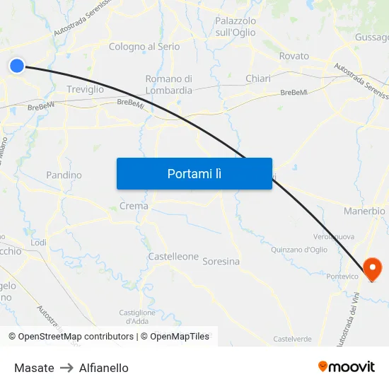 Masate to Alfianello map