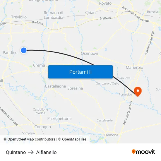 Quintano to Alfianello map