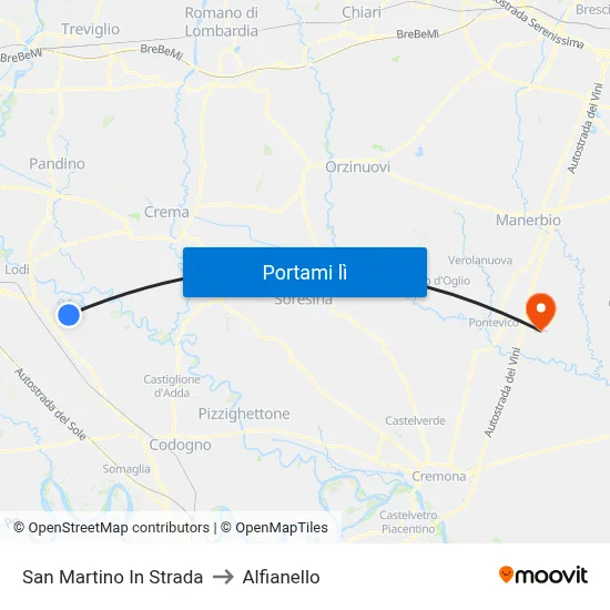 San Martino In Strada to Alfianello map