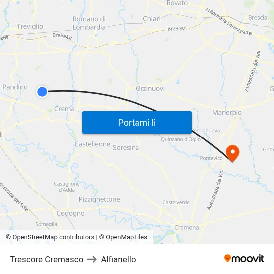 Trescore Cremasco to Alfianello map