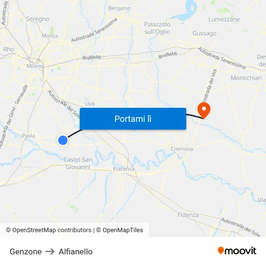 Genzone to Alfianello map