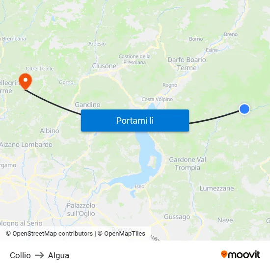 Collio to Algua map