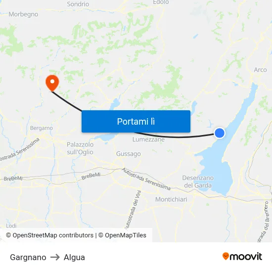 Gargnano to Algua map