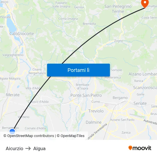 Aicurzio to Algua map