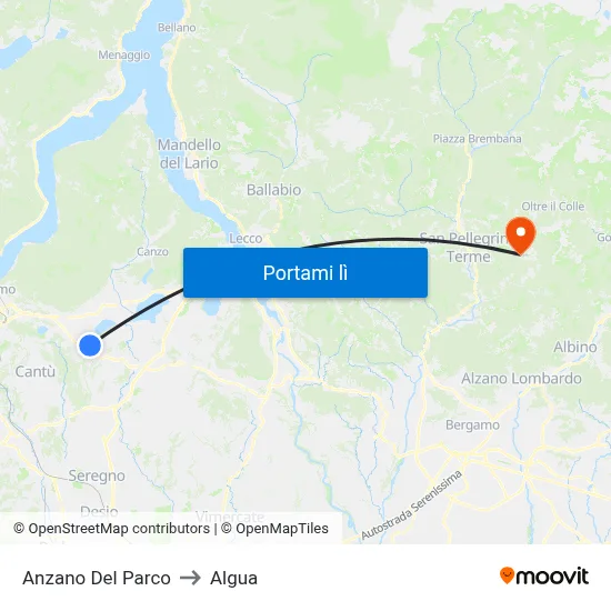 Anzano Del Parco to Algua map