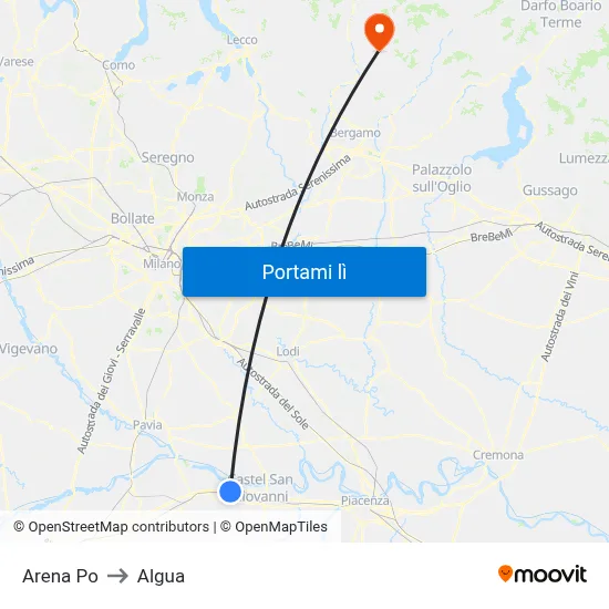 Arena Po to Algua map