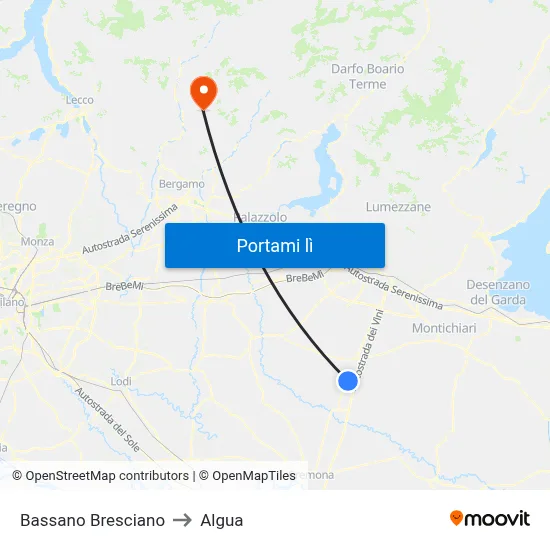 Bassano Bresciano to Algua map