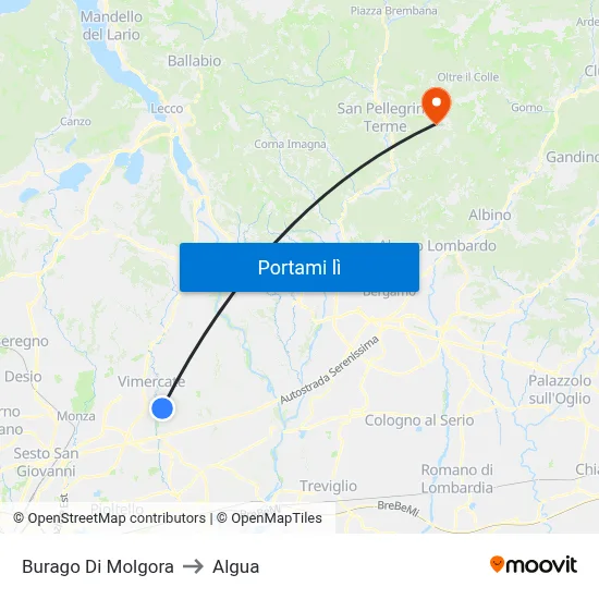 Burago Di Molgora to Algua map