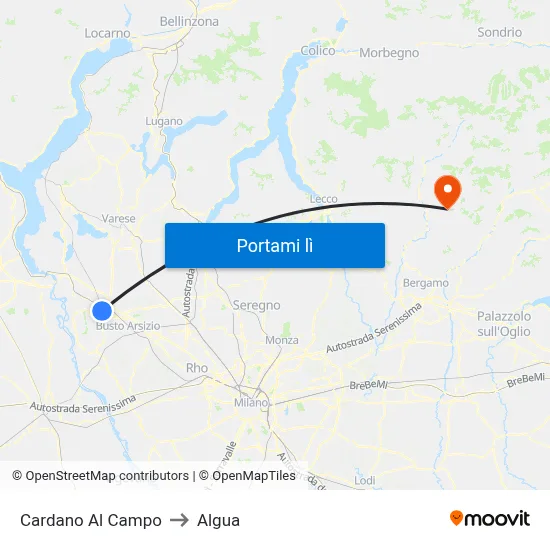 Cardano Al Campo to Algua map