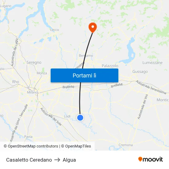 Casaletto Ceredano to Algua map