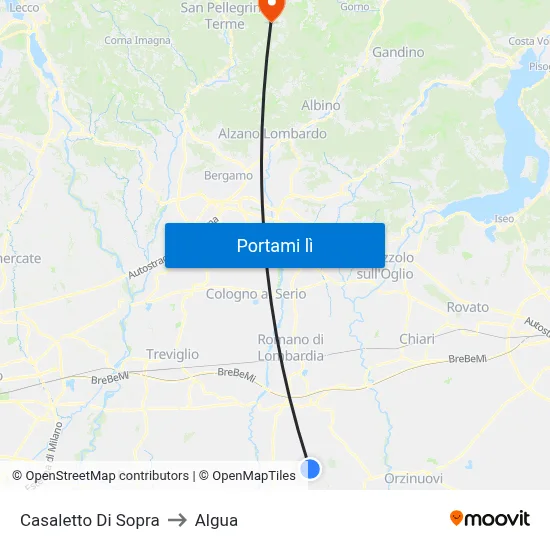Casaletto Di Sopra to Algua map