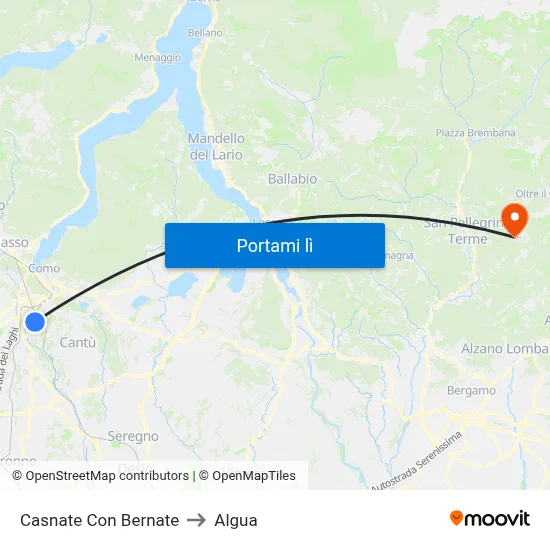 Casnate Con Bernate to Algua map