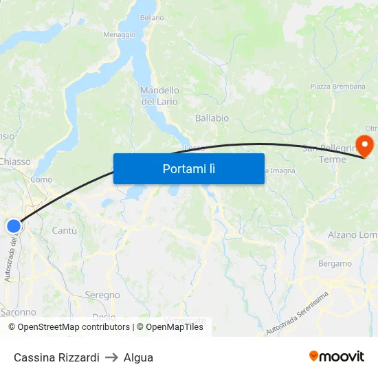 Cassina Rizzardi to Algua map