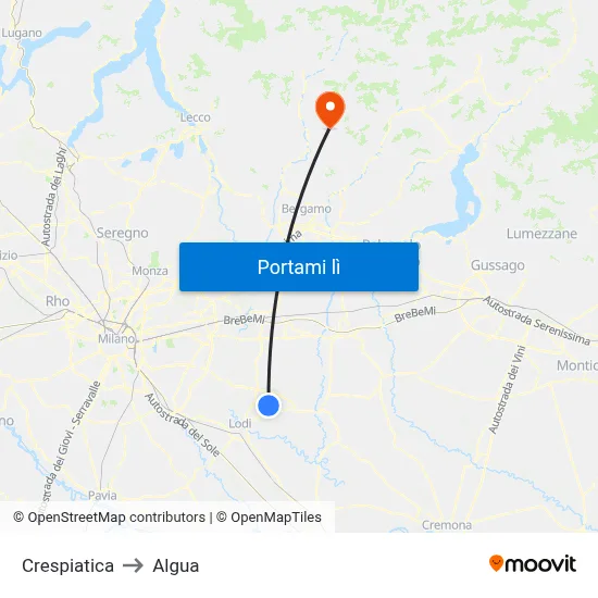 Crespiatica to Algua map