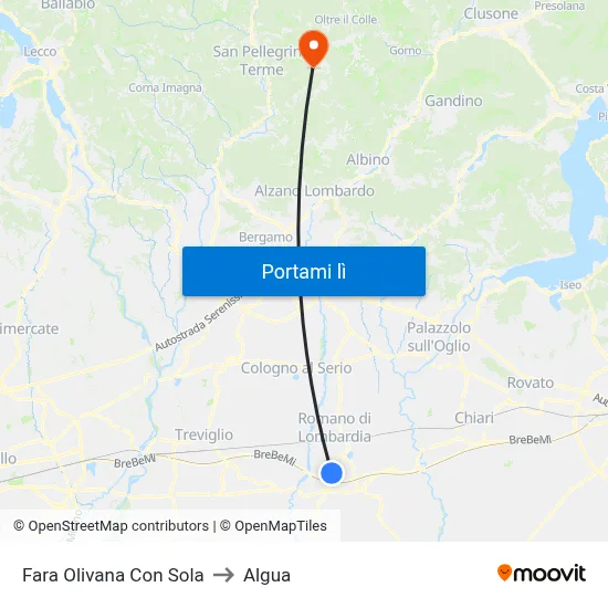 Fara Olivana Con Sola to Algua map