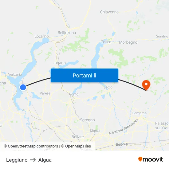 Leggiuno to Algua map