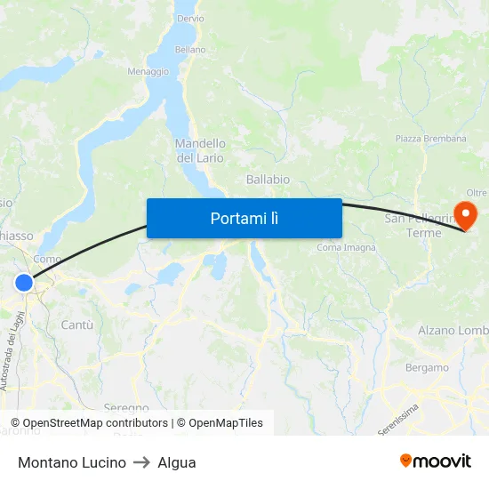 Montano Lucino to Algua map