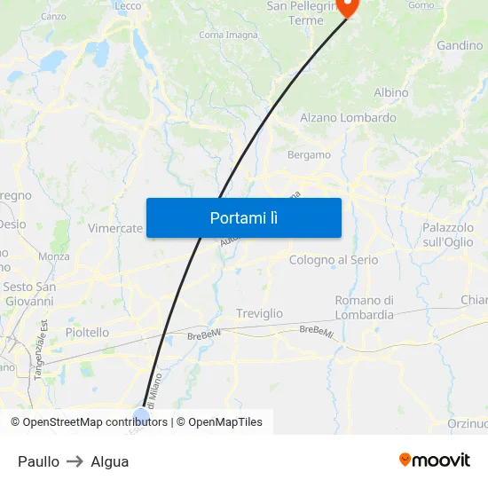 Paullo to Algua map