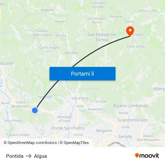 Pontida to Algua map