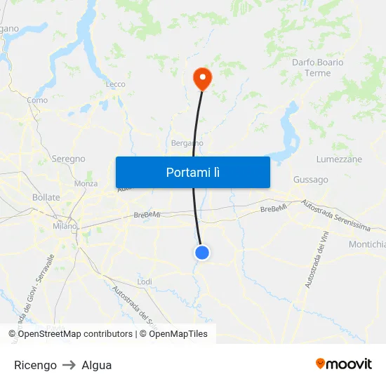 Ricengo to Algua map