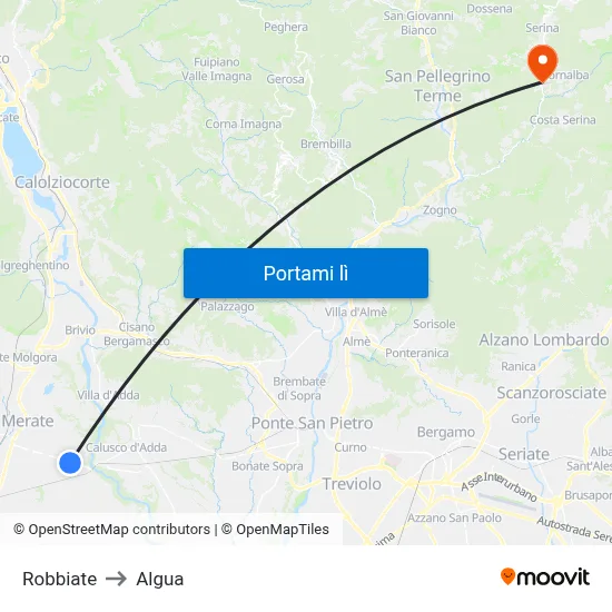 Robbiate to Algua map