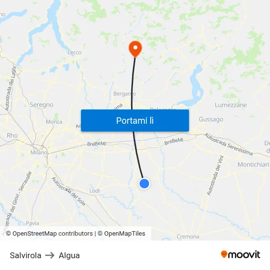 Salvirola to Algua map