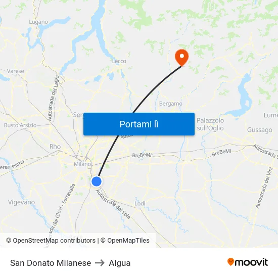 San Donato Milanese to Algua map