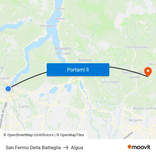 San Fermo Della Battaglia to Algua map