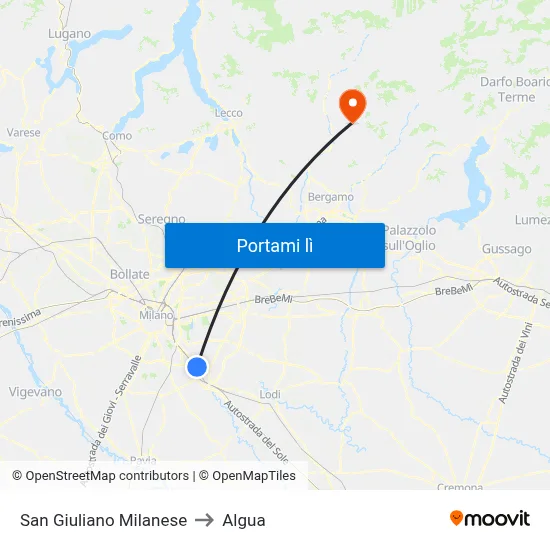 San Giuliano Milanese to Algua map
