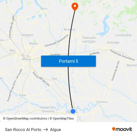 San Rocco Al Porto to Algua map