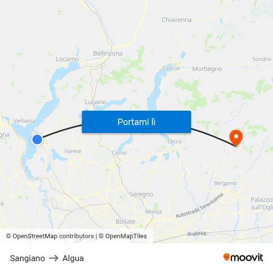 Sangiano to Algua map