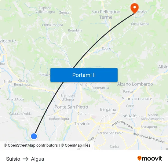 Suisio to Algua map