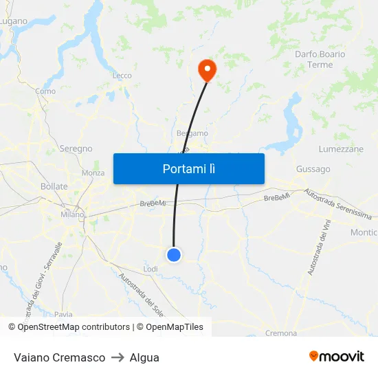 Vaiano Cremasco to Algua map
