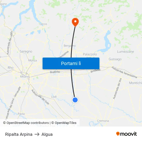Ripalta Arpina to Algua map