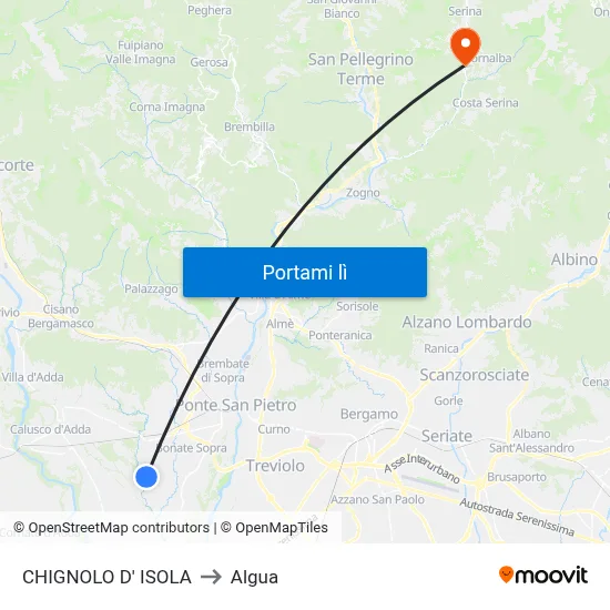 CHIGNOLO D' ISOLA to Algua map