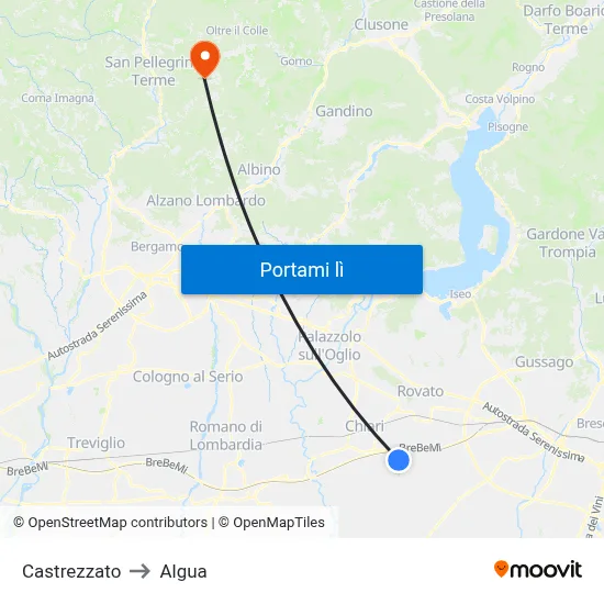 Castrezzato to Algua map