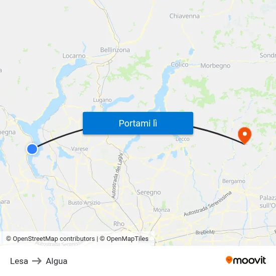 Lesa to Algua map