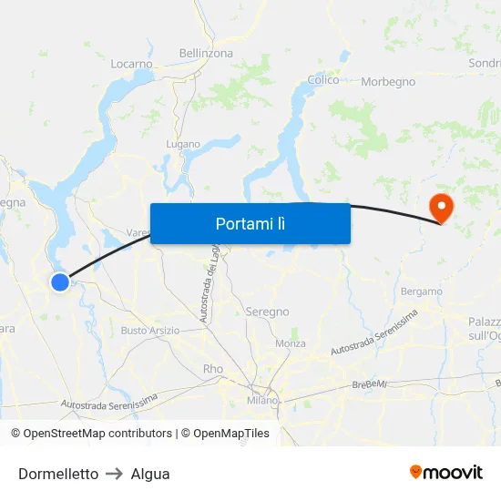 Dormelletto to Algua map