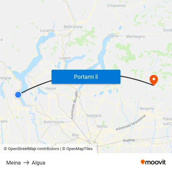 Meina to Algua map
