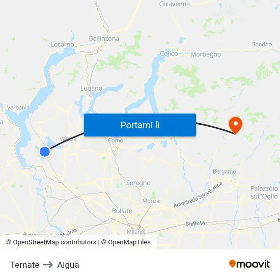 Ternate to Algua map