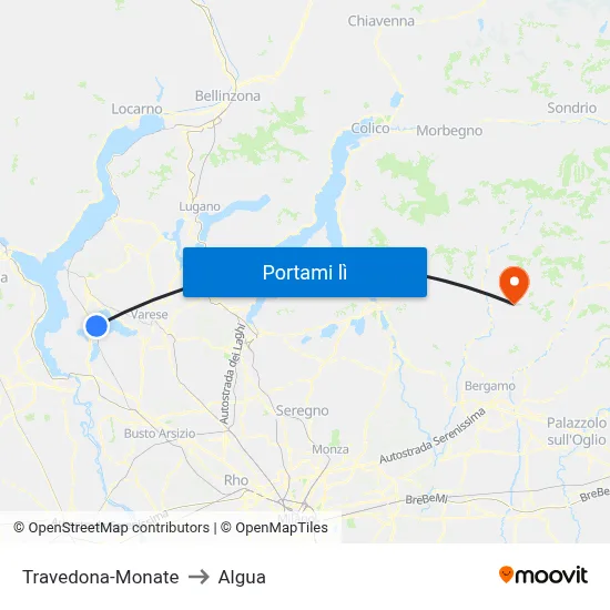 Travedona-Monate to Algua map