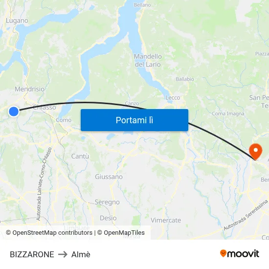 BIZZARONE to Almè map