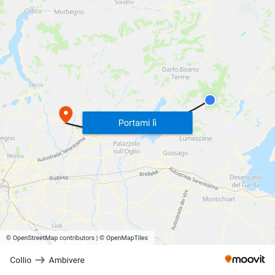 Collio to Ambivere map