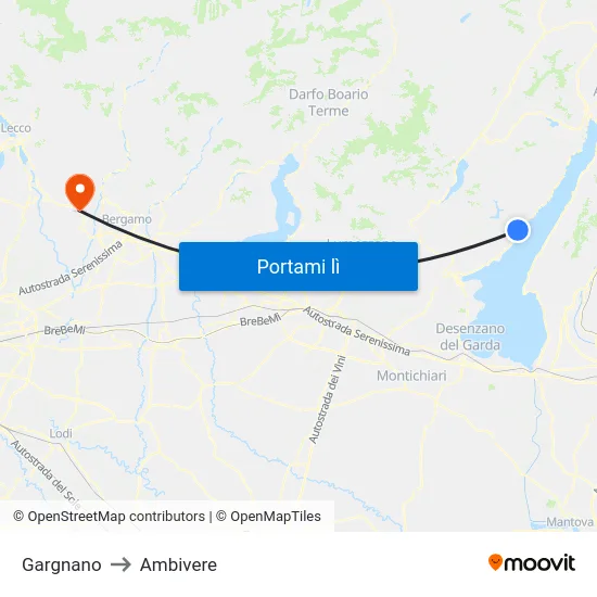 Gargnano to Ambivere map