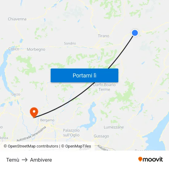 Temù to Ambivere map