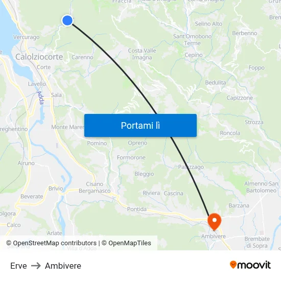 Erve to Ambivere map