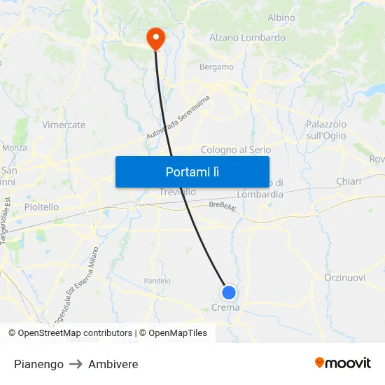 Pianengo to Ambivere map